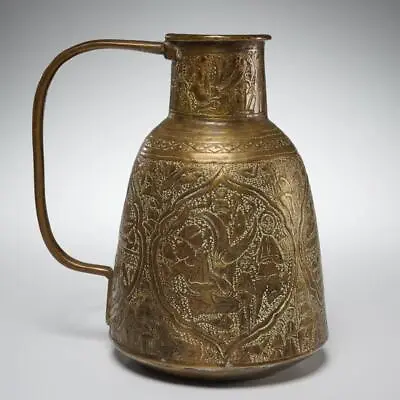 Buy Islamic Damascus Arabic Calligraphy Large Hand Hammered Brass Pitcher Vase 11 H • 231.11£