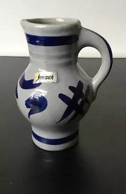 Buy Westerwald West German Blue Pottery Jug. Height 14cm (5.5ins) • 8£