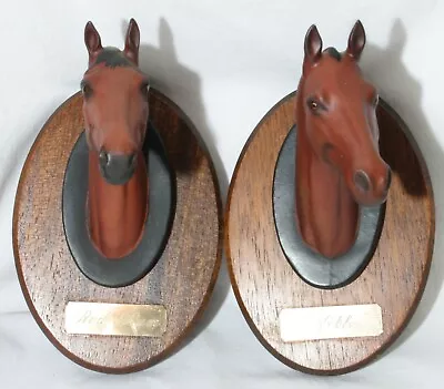 Buy Vintage Beswick Red Rum & Arkle Horse Wall Mask Bust On Wooden Mount X 2 • 0.99£