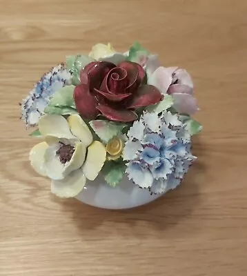 Buy Vintage Royal Doulton Bone China Mixed Bouquet Posy Flower Basket. 6.5cm X 8cm • 7£