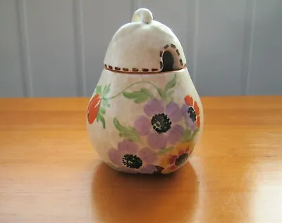 Buy Vintage Decoro Tuscan Preserves Pot Hand Painted Flowers Beige Background • 7.99£