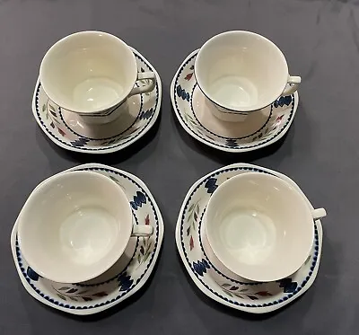 Buy 4 Adams Real English Ironstone China Lancaster Cups And Saucers. 1 Saucer Chip • 23.63£
