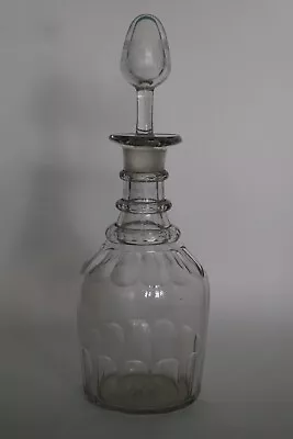 Buy Antique Triple Grad. Collared Cut Crystal Decanter  Matched Hollow Blown Stopper • 11.95£