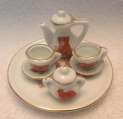 Buy Little Bears,Picnic,Teddybear,Miniature,Child's Tea Set,Teapot,Porcelain,Vintage • 26.86£