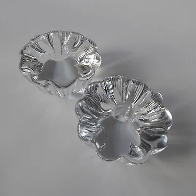 Buy 2 Vintage Orrefors Scandinavian Crystal Taper Candle Holders. Small Art Glass • 16£