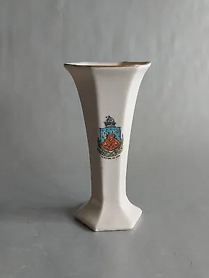 Buy Vintage Crested China - Model Of Hexagonal Vase Tulip Vase  Crest Clacton On Sea • 5£