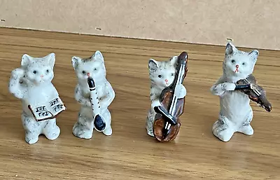 Buy 4 Cute Beswick Cats Orchestra Conductor Cello Fiddle Saxophone Cats • 25.74£