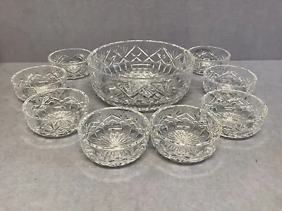 Buy Crystal Fruit Bowl And 8 Dishes T693 • 40£