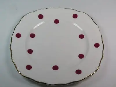 Buy REPLACEMENT CHINA ROYAL VALE Fine Bone China Side Plate Maroon Polka Dot • 4.99£