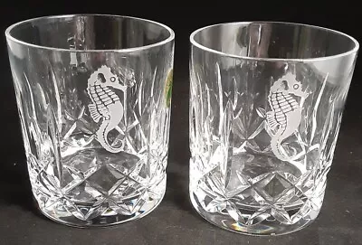 Buy 2-waterford Lismore Old Fashioned Glasses Tumblers  3 3/4” Seahorse Logo Exc. • 77.16£