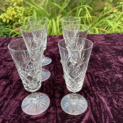 Buy 6  X Edinburgh Crystal Cut Tay Wine Glasses . Size 16cm • 55£
