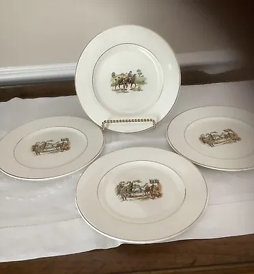 Buy Portland Pottery Set  Of 4 Dessert Plates Horses Cobridge PV Regal England Vint. • 8.62£