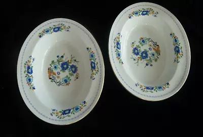 Buy Aynsley Bone China MARLINA PATTERN Two Large Oval Serving Bowls Excellent.10.5   • 10.25£