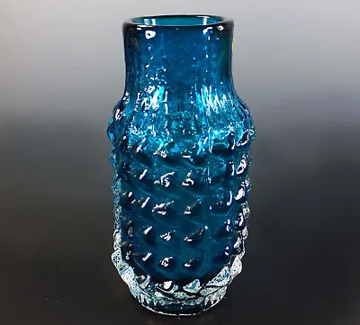 Buy FINE GEOFFERY BAXTER For WHITEFRIARS  KINGFISHER BLUE GLASS PINEAPPLE VASE • 385£