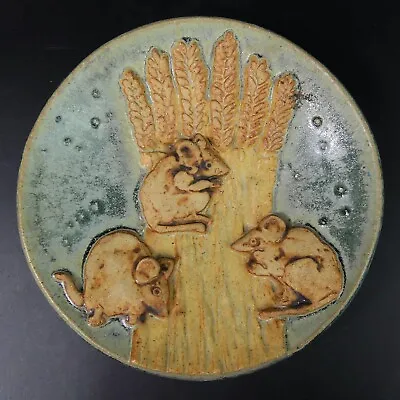 Buy Bernard Rooke Studio Art Pottery Field Mice & Wheat Design Dish • 36£