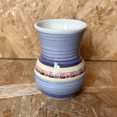 Buy Vintage 1950s Jo Lester Isle Of Wight Studio Pottery Blue Purple Vase Pot 8cm • 5.99£