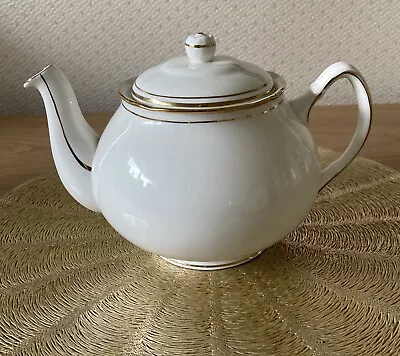 Buy Vintage Duchess Ascot Bone China White/Gold Teapot • 19.99£