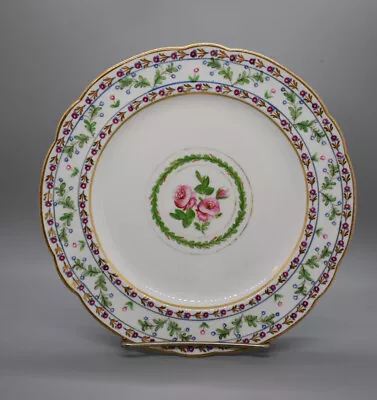 Buy Cauldon England 8.75  Plate Hand Painted Roses Sprigs Gold Blue C • 43.91£