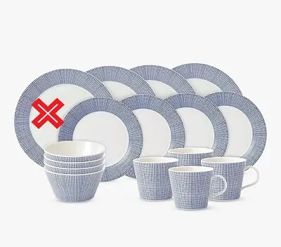 Buy Royal Doulton Pacific Porcelain China Dinnerware Set - Blue (Missing 1 Plate) A • 139.89£