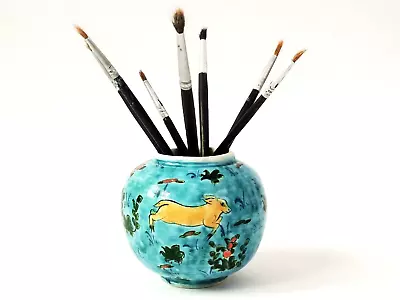 Buy Vtg Turkish Selam Cini Kutahya Studio Pottery Ceramic Planter Paintbrush Pen Pot • 24.99£