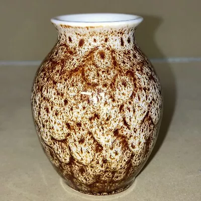 Buy Vintage Small Vase, 7.5cm Tall New Devon England Mottled Brown Glaze, (0212) • 2£