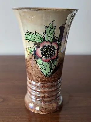 Buy Vintage Kensington Lustre Ware Quatrefoil Vase Cairo Hand Painted C 1930s • 18£