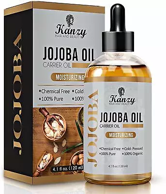 Buy Kanzy Jojoba Oil Organic For Hair Body Skin Face Oil, Pure Natural Cold Pressed  • 8.99£