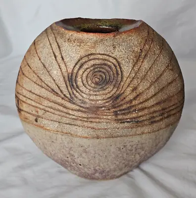 Buy Bernard Rooke Stunning Organic Studio Pottery Vase Radiating Sun Design 1970s • 145£