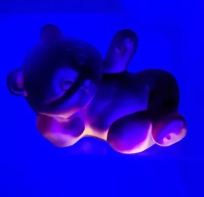 Buy Fenton Ruby Satin Relaxing Bear UV Reactive • 37.95£