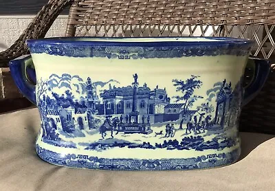 Buy XL VICTORIA WARE Chinese Blue Ironstone Chinoiserie Jardinère Foot Bath Planter • 425.98£