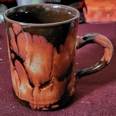 Buy Beautiful Welsh Studio Pottery Flame Coloured Mug • 12£