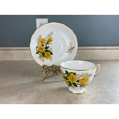 Buy Royal Osborne England Vintage Fine Bone China Yellow Roses Tea Cup And Saucer Se • 14.38£