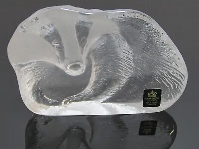 Buy Badger Crystal Glass Paperweight Sculpture Royal Krona Signed Mats Jonasson  • 24.99£