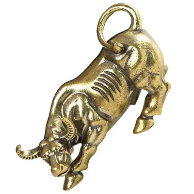 Buy Miniature Cattle Figurine Brass Vintage Bull Ornament Ox Shaped Sculpture • 12.19£