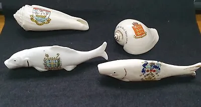 Buy 2 Crested Ware China Fish And 2 Crested Ware Shells • 5£