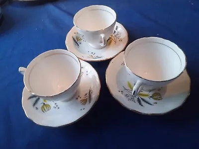 Buy Vintage Colclough Stardust 3 X Cups And Saucers • 9.99£