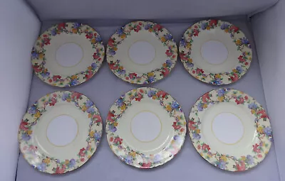 Buy Set Of Six Aynsley Bone China Tea Plates, Floral Pattern B5184/5 • 16£