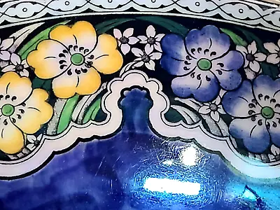 Buy Maling Lustreware Large Footed Bowl In 'Wild Flower' Still Blue Pattern No. 6392 • 49.99£
