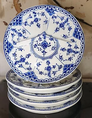 Buy Antique Set Of 5 Danish Lunch Plates Stanley Hotel Ware Globe Pottery Blue 10  • 91.48£