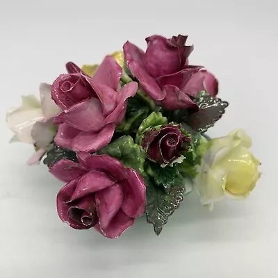 Buy CROWN STAFFORDSHIRE England  Fine Bone Chine Small Rose Floral Arrangement • 18.89£