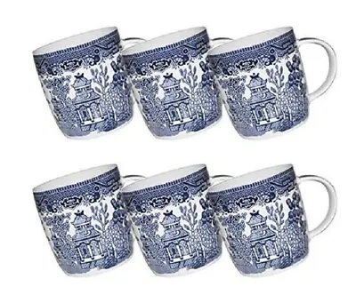 Buy Set Of 6 Churchill Blue White Willow Coffee Tea Dream Mug, Novelty Ceramic Mugs • 38.90£