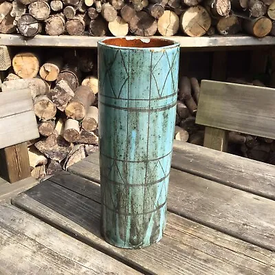 Buy Old Vintage Decorative Hand Built Studio Pottery Cylinder Vase By Denise Jones • 28£
