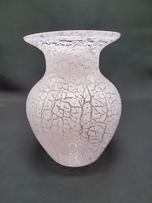 Buy Silvestri Pink Crackle Glass Vase 7.5” High Timeless Art Blown Glass READ • 27.59£