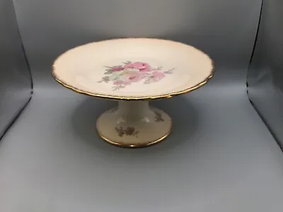 Buy Blakeney Footed Pedastal Bowl Woth Floral Pattern  And Golden Rim Staffordshire • 19.90£