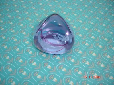 Buy Vintage Caithness Glass Pebble Paperweight Lilac, Red, White Swirls Small • 4£