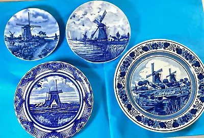 Buy Collection Of 5-DUTCH DELFTWARE PLAQUES Tradtionally Painted Windmills & Dykes • 21.95£