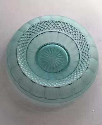 Buy VINTAGE ART DECO 1930s AQUAMARINE FROSTED GLASS BOWL BY SCHWEIG MULLER • 17.99£
