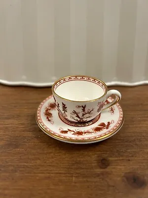 Buy Coalport Miniature Teacup And Saucer: Red Indian Bone China - Pristine Condition • 0.99£