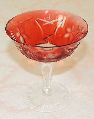 Buy Nachtmann AJKA Bohemian Hand Cut Pink Crystal Champagne Compote Coupe Glass • 24.94£