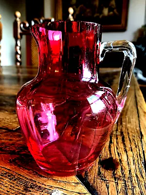 Buy Antique Cranberry Glass Jug • 14£